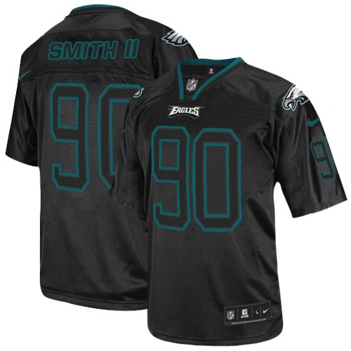 Men's Elite Marcus Smith II Nike Jersey Lights Out Black - #90 NFL Philadelphia Eagles